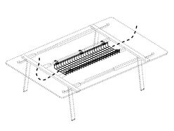 Goulotte pour tables de réunion P124/164 Trendwood/Fabrika/Gradia