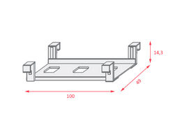Goulotte passe-câble double pour bench ou tables de réunion M10