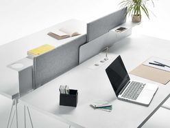Panneau séparatif en tissu et tablette aluminium pour bench Let's Work