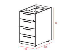 Caisson hauteur bureau pour Banque d'accueil Vogue