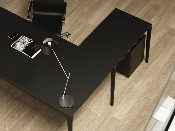 Retour secrétaire en verre pour bureau Alplus