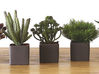 Lot de 9 mini plantes artificielles cube H14 cm