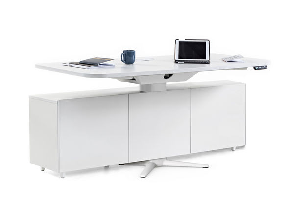 Bureau individuel Power sur armoire avec réglage en hauteur électrique