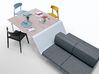 Bureau bench 2 personnes Longo avec banquette 4 places