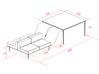 Bureau bench 2 personnes Longo avec banquette 4 places