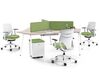 Bureau bench 3 personnes Twist avec panneaux en tissu