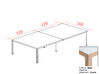 Bureau bench 4 personnes Prisma