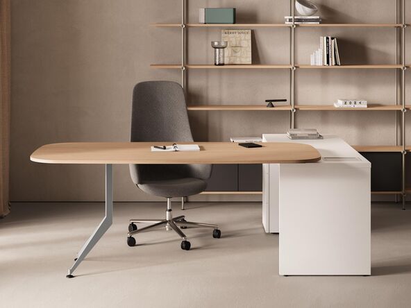 Bureau de direction Usoa avec retour et caisson