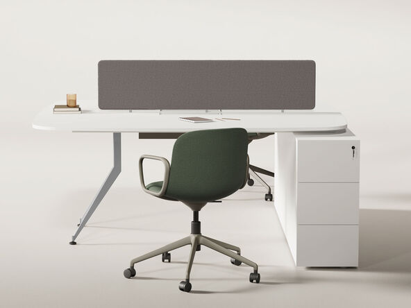 Bureau bench 2 personnes Usoa sur caisson