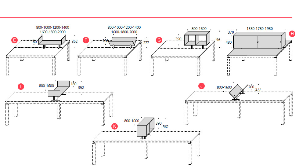 Bureaux bench 2/4/6 personnes Artémis