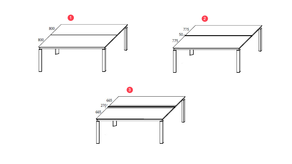 Bureaux bench 2/4/6 personnes Artémis