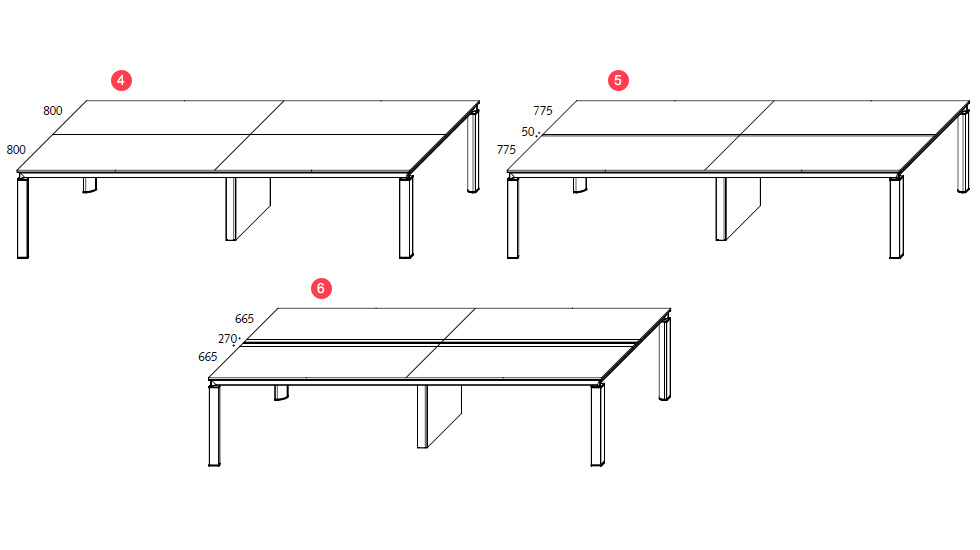 Bureaux bench 2/4/6 personnes Artémis