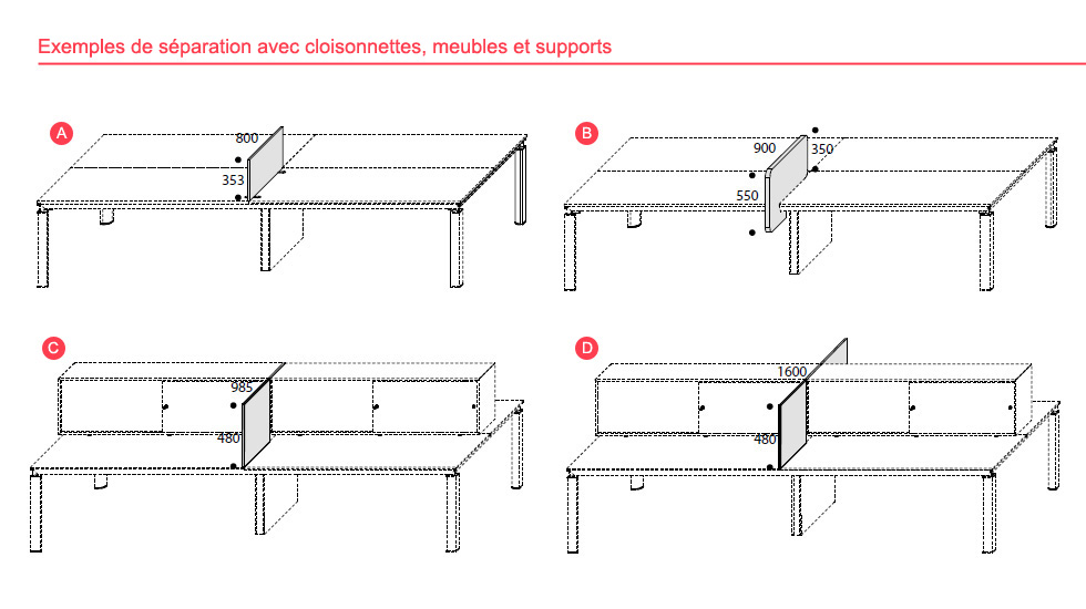 Bureaux bench 2/4/6 personnes Artémis