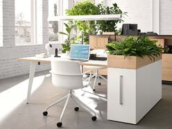 Bureau bench 2 personnes Elvira sur caisson extractible