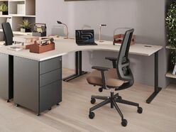 Bureau individuel compact Sofiane avec caisson 