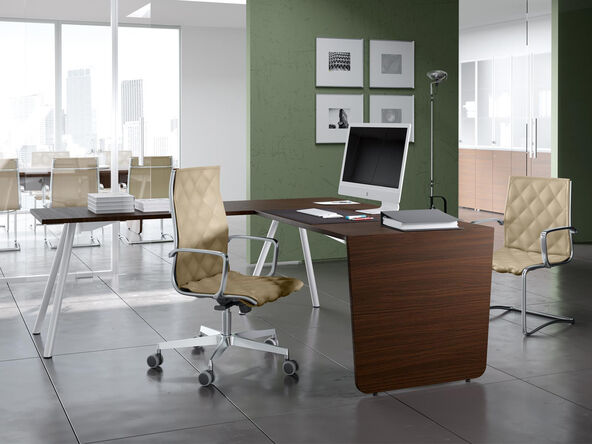 Bureau individuel Metrik mixte avec retour secrétaire