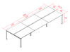 Bureau bench 6 personnes Legodesk