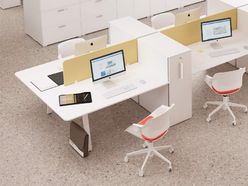 Bureau bench 2 personnes Gradia Plus sur armoires extractibles