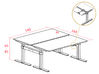 Bureau bench 2 personnes Winstor avec réglage en hauteur par manivelle