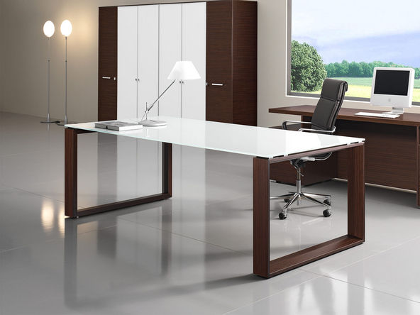 Bureau de direction en verre trempé Harper