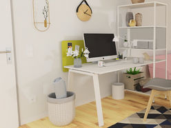 Bureau individuel Gradia sur étagères 
