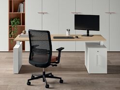 Bureau individuel Winstor avec caisson et réglage en hauteur électrique