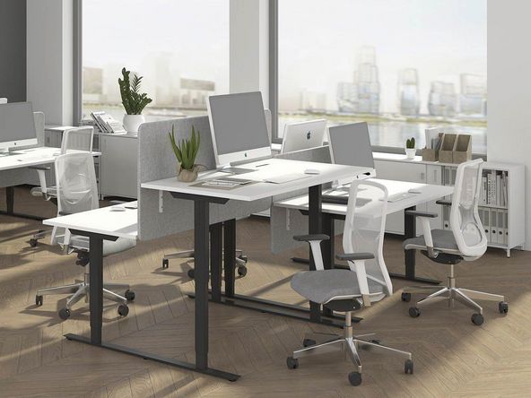 Bureau bench 2 personnes Modernity avec réglage en hauteur électrique