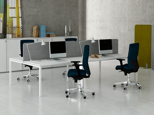 Bureau bench 4 personnes Carbone U