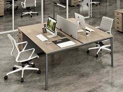 Bureau bench 2 personnes Oméga avec caissons