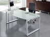 Bureau de direction en verre Corpus Silver avec retour et caisson