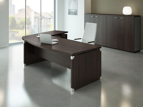 Bureau de direction Corpus Wood avec retour sur caisson