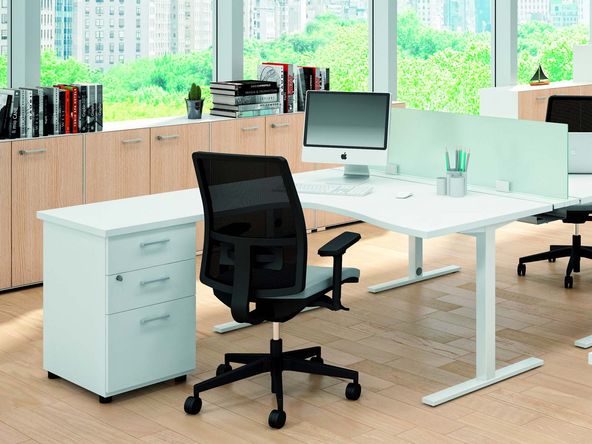 Bureau compact Alérion avec caisson porteur