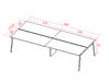 Bureau bench 4 personnes Challenger pied bois