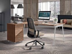 Bureau individuel Challenger avec retour et caisson