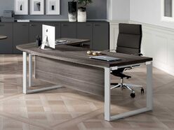 Bureau de direction Corpus Silver avec retour et caisson