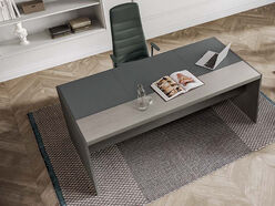 Bureau de direction Hanley avec cuir gris anthracite