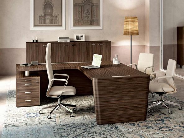 Bureau de direction Genesis avec retour et caisson