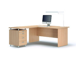 Bureau individuel Solano avec retour et caisson