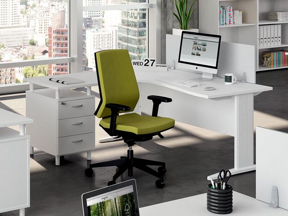 Bureau compact Okly Osu avec caisson