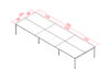 Bureau bench 6 personnes Okly Ido