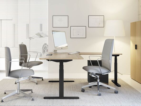 Bureau individuel Skala avec retour et réglage en hauteur électrique