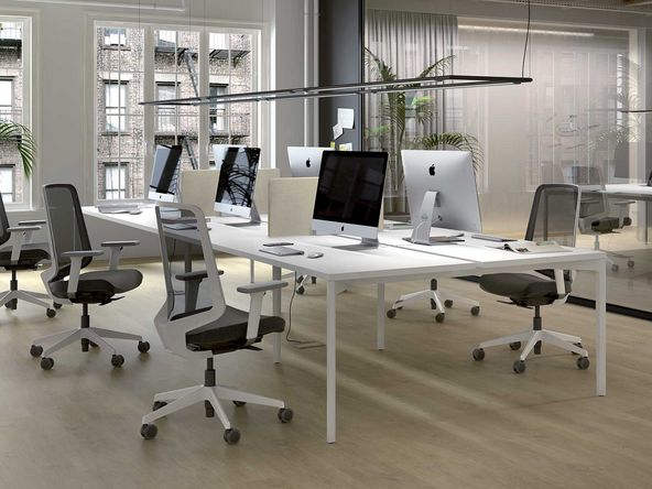 Bureau bench 4 personnes Hexa