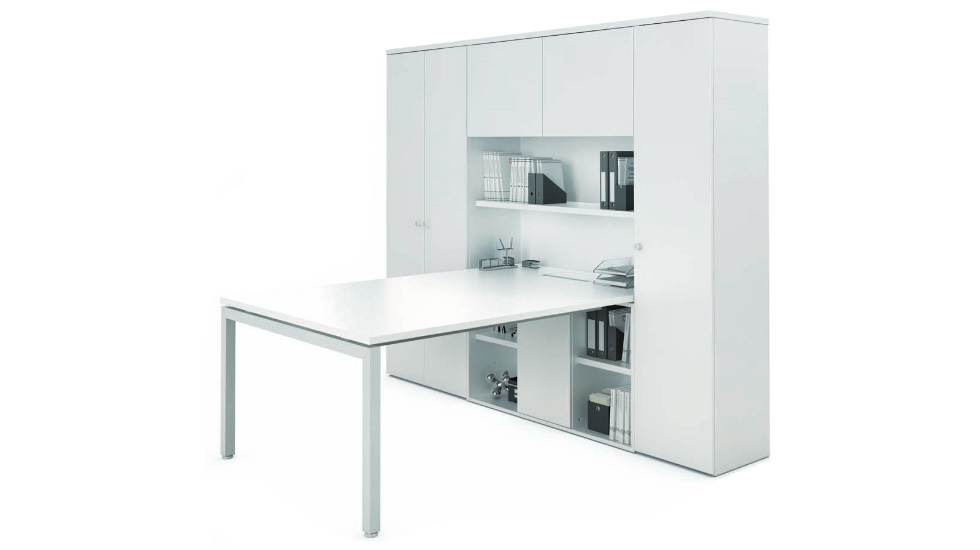 Bureau de semi-direction avec armoire haute