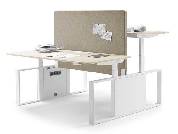 Bureau bench 2 personnes Skala avec réglage en hauteur électrique