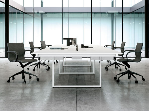 Bureau bench 6 personnes Be.1 avec écrans