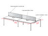 Bureau bench 4 personnes Link avec cloisons en verre