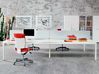 Bureau bench 4 personnes Link avec cloisons en verre