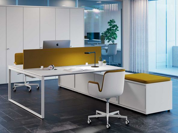 Bureau bench 2 personnes sur crédence Pop Square