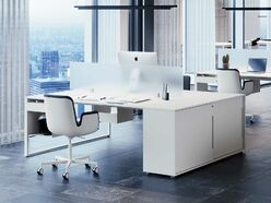 Bureau bench 2 personnes sur armoire coulissante Pop Square