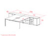 Bureau bench 2 personnes Pop Easy sur armoire H74